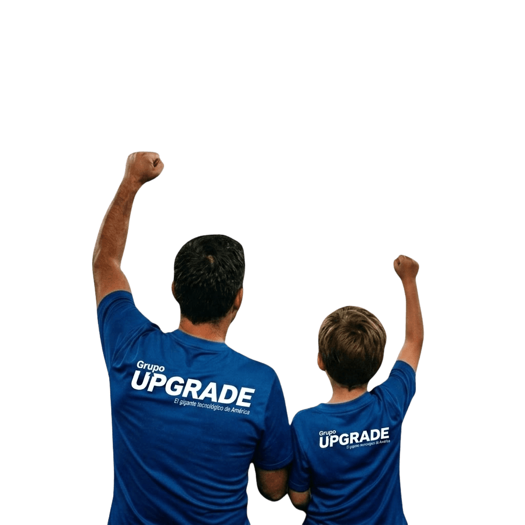 Padre e hijo celebrando